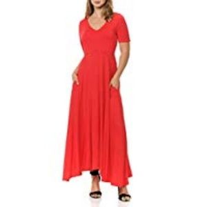 NWOT Lady in Red Dress with Pockets